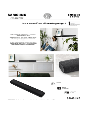 Product information | Samsung HW-S40T Barre de son Product fiche | Fixfr