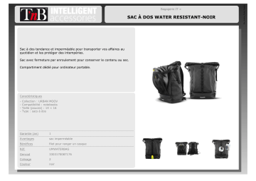 Product information | TNB imperméable avec filet Sac à dos Product fiche | Fixfr