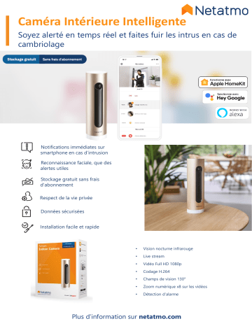 Product information | Netatmo Welcome Caméra de sécurité Product fiche | Fixfr