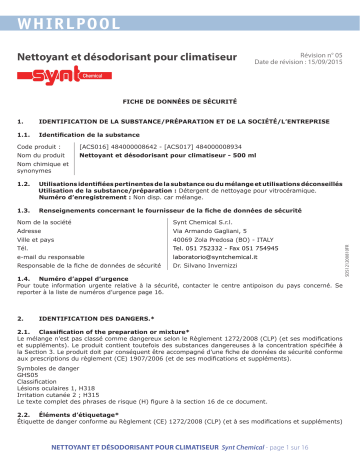 Manuel du propriétaire | Wpro nettoyant pour climatiseur Access. climatisation Owner's Manual | Fixfr