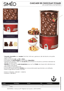 Simeo Retro series FCH650 Fontaine chocolat Product fiche