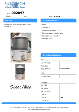 Sweet Alice électrique Saucier Product fiche
