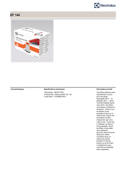 Electrolux EF144 filtre plissé pour ergorapido Filtre Product fiche
