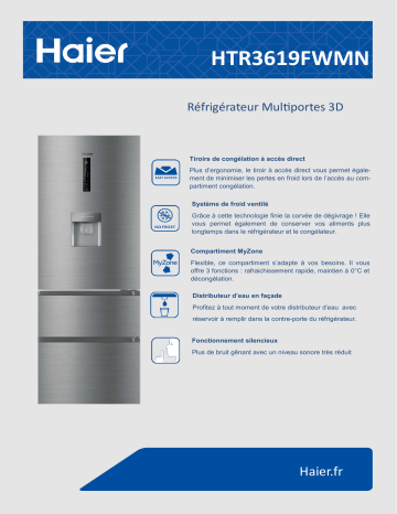 Product information | Haier HTR3619FWMN Réfrigérateur multi portes Product fiche | Fixfr