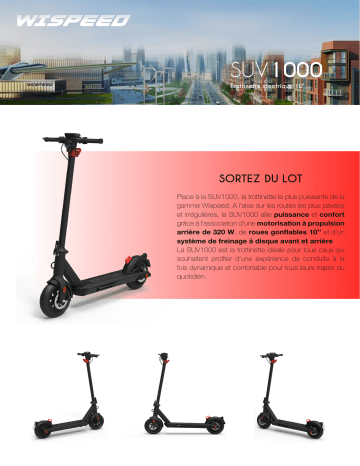 Product information | Wispeed SUV1000 Trottinette électrique Product fiche | Fixfr