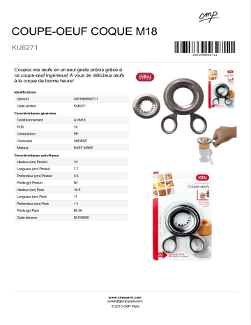 Product information | Easy Make à la coque Découpe oeuf Product fiche | Fixfr