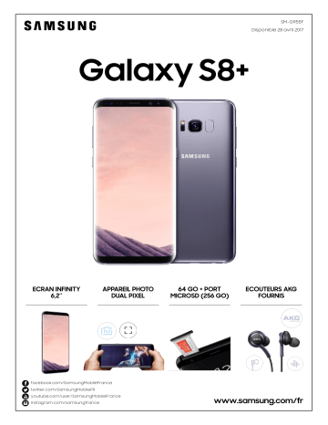 Product information | Samsung Galaxy S8+ Noir Smartphone Product fiche | Fixfr