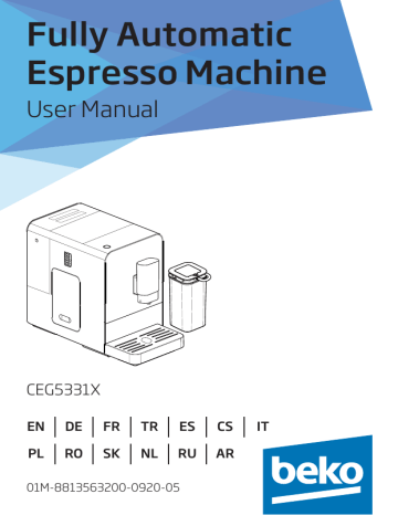 Owner's manual | Beko CEG5331X Expresso Broyeur Manuel du propriétaire | Fixfr