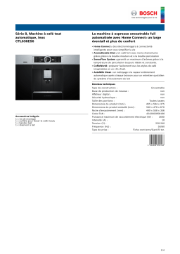 Bosch CTL636ES6 Expresso encastrable Product fiche