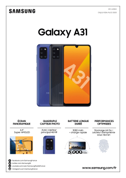 Samsung Galaxy A31 Bleu Smartphone Product fiche