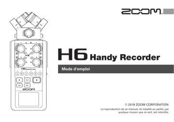 Manuel du propriétaire | Zoom H6 noir Enregistreur audio Owner's Manual | Fixfr