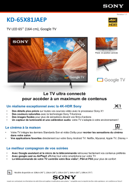 Sony KD-65X81J Google TV TV LED Product fiche