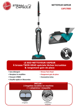 Hoover CAP1700D Capsule Balai vapeur Product fiche