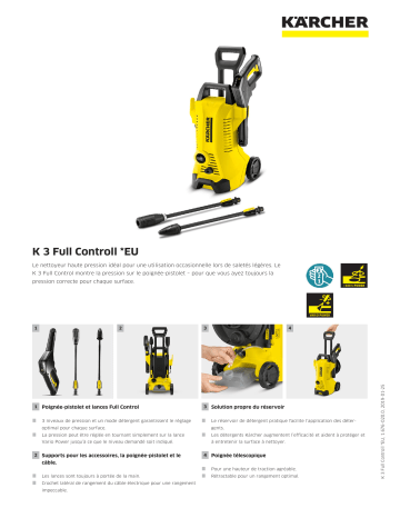 Kärcher | Product information | Karcher K3 Full Control Nettoyeur haute pression Product fiche | Fixfr