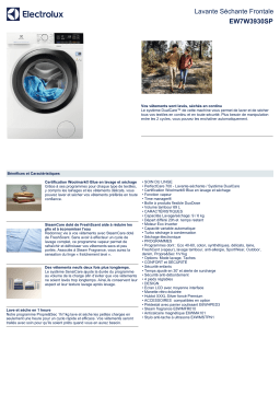 Electrolux EW7W3930SP/ Lave linge séchant hublot Product fiche