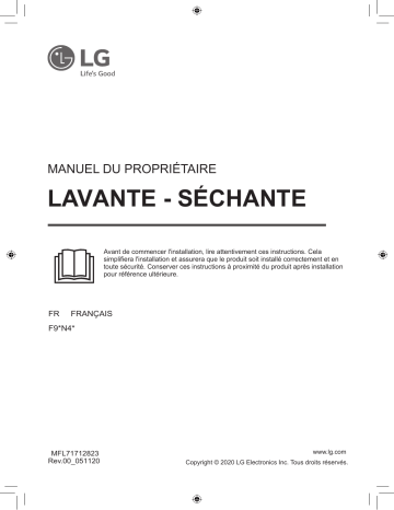 F954N42IXRS | Manuel du propriétaire | LG F954N40WRS Lave linge séchant hublot Owner's Manual | Fixfr