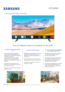 Samsung UE43TU8005 2020 TV LED Product fiche