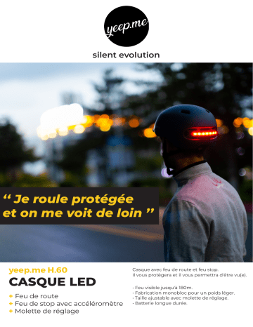 H.60 Led & Brake - M | Product information | Yeep.Me H.60 Led & Brake - L Casque Product fiche | Fixfr