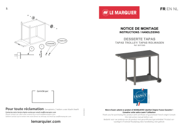 Owner's manual | Le Marquier DESSERTE ORIGINAL TAPAS NOIRE Desserte Manuel du propriétaire | Fixfr