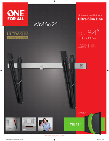 Product information | One For All WM6621 ultraslim 32-84 pouces Support mural TV Product fiche | Fixfr
