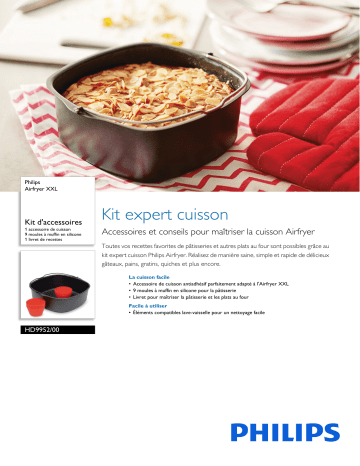Product information | Philips Kit expert cuisson HD9952/00 AirFryer Cuve Product fiche | Fixfr