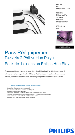 Product information | Philips Pack exclu Hue play noir x3 Lampe connectée Product fiche | Fixfr