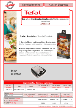 Tefal XA801512 - madeleine snack collection Plaque Product fiche