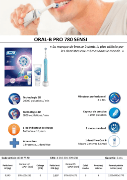 Oral-B PRO 1-780 SENSITIVE Brosse à dents électrique Owner's Manual