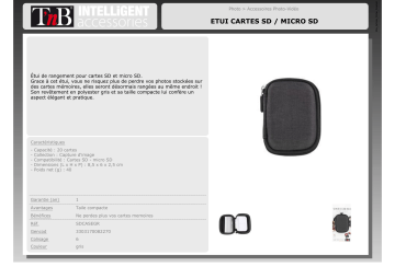 Product information | TNB Cartes SD et micro SD Etui Product fiche | Fixfr