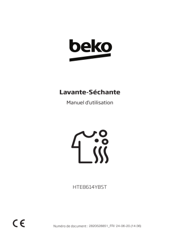 Manuel du propriétaire | Beko HTE8614YBST Lave linge séchant hublot Owner's Manual | Fixfr