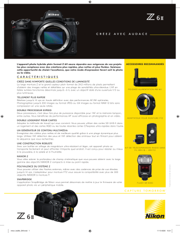 Product information | Nikon Z6 II + FTZ AF Adaptateur mounture Appareil photo Hybride Manuel utilisateur | Fixfr