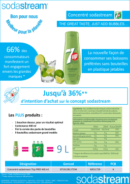 Sodastream 7UP FREE 440ML Concentré Product fiche