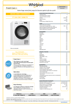 Whirlpool FTCHACM118XBBFR Sèche linge à condensation Product fiche