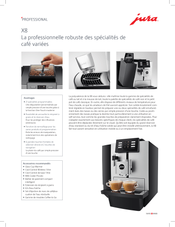 Product information | Jura X8 Platine Expresso Broyeur Product fiche | Fixfr