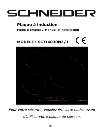 Manuel du propriétaire | Schneider SCTI6030N3/1 Table induction Owner's Manual | Fixfr