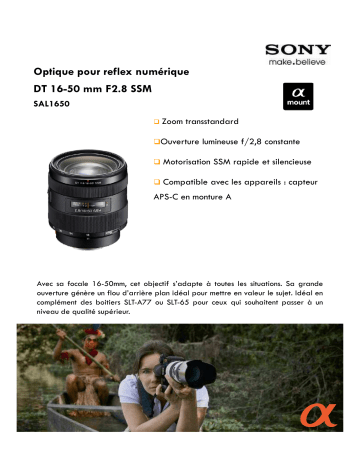 Product information | Sony SAL 16-50mm F/2,8 DT Objectif pour Reflex Product fiche | Fixfr