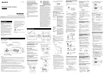 Manuel du propriétaire | Sony CFD-S70 K7+CD Radio CD Owner's Manual | Fixfr