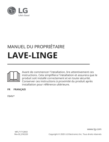 Manuel du propriétaire | LG F84N15STS Lave linge hublot Owner's Manual | Fixfr