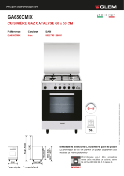 Glem GA650CMIX Cuisinière gaz Product fiche