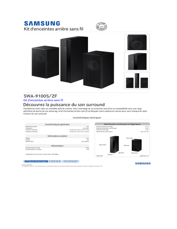 Product information | Samsung SWA-9100S Kit enceinte surround Product fiche | Fixfr