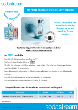 Sodastream Bouteille style 0.5L Bouteille Owner's Manual