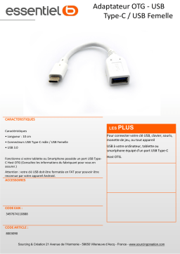 Essentielb OTG USB-C 3.0 Câble USB C Product fiche