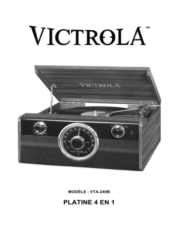 Manuel du propriétaire | Victrola VTA-240B Platine vinyle Owner's Manual | Fixfr