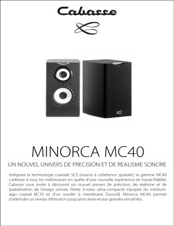 Product information | Cabasse MINORCA MC40 Noir x2 Enceinte bibliothèque Product fiche | Fixfr