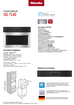 Miele DG 7140 Four encastrable Product fiche