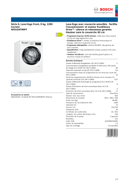 Bosch WUU24T09FF Lave linge compact Product fiche