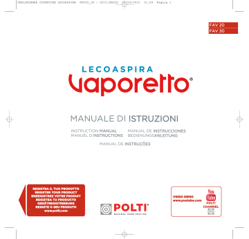 Manuel du propriétaire | Polti VAPORETTO LECOASPIRA FAV30 Aspirateur nettoyeur vapeur Owner's Manual | Fixfr