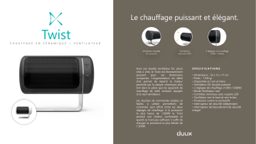 DXFH02 | Product information | Duux DXFH01 Chauffage soufflant Product fiche | Fixfr