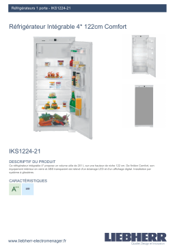 Liebherr IKS1224-21 Réfrigérateur 1 porte encastrable Product fiche