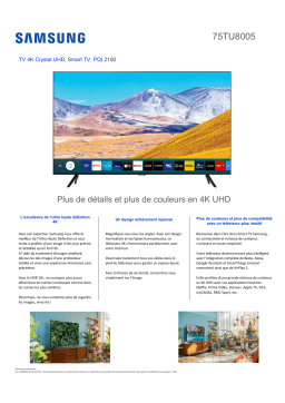Samsung UE75TU8005 2020 TV LED Product fiche